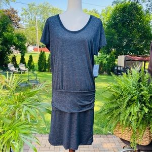 Athleta Yoga Fitted Tank  Dress Size L Cap Sleeves